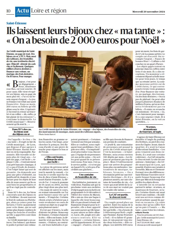 Article de presse novembre 2024 Credit Municipal de Saint Etienne Article de presse novembre 2024 Credit Municipal de Saint Etienne